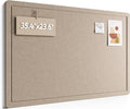 Fluxynara Bulletin Board,35.4" x 23.6" Cork Board Alternative with 12 Safe Removable Adhesive Tabs, Foldable Felt Pin Board for Home Office, Classroom, Bedroom,Entryway for Walls—Taupe