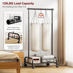 SLEEPING LAMB Heavy Duty Clothing Racks for Hanging Clothes, Small Rolling Clothes Rack with Wheels, Sturdy Garment Wardrobe Rack for Bedroom, Laundry Room, Black