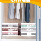 Kikerike Plastic Storage Bags with Easy-Glide Zipper, Pack of 8, Durable Clear Vinyl Zippered Storage Bags for Clothes Sweaters Comforters Blankets Sheets Bedding (15 x 12 x 5 Inch)