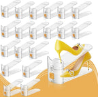 Shoe Slots Organizer for Closet, Shoe Stacker Organizer Double Layer Stack Shoe Rack, Shoe Display Shelf 50% Space Saver Storage Holder for Closet, 20PACK