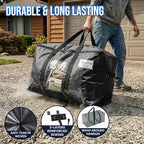 TAILI Extra Large Moving Bags, 2 Pack Black Heavy Duty Totes For Storage with Visible Window, Wrap Around Handles, Storage Bags for Space Saving, Alternative to Moving Boxes