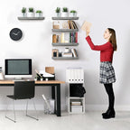 Sorbus Floating Shelves for Wall – 16 Inch Floating Shelf for Kitchen, Bedroom, Living Room, Bathroom, Home & Wall Decor - Mounted Bathroom Shelves with Invisible Brackets (Grey, 5 Pack)