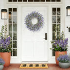 Large Summer Wreaths for Front Door Lavender Wreath for Front Door Spring Easter Artificial Farmhouse Wreaths for Wall Window Party Wedding Porch Room Home Decor(24 Inch)