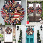 250th Anniversary Patriotic Wreath, 1776-2026 American Independence Day Wreath,16 in Red White Blue Front Door Wreath, Indoor Outdoor Home Decor for 4th of July, Memorial Day, Veterans Day (Z)