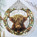 Cattle Stained Glass Orament - Christmas Ornament - Christmas Decorations for Tree - Holiday Present ldeas - Gift Exchange