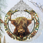 Cattle Stained Glass Orament - Christmas Ornament - Christmas Decorations for Tree - Holiday Present ldeas - Gift Exchange