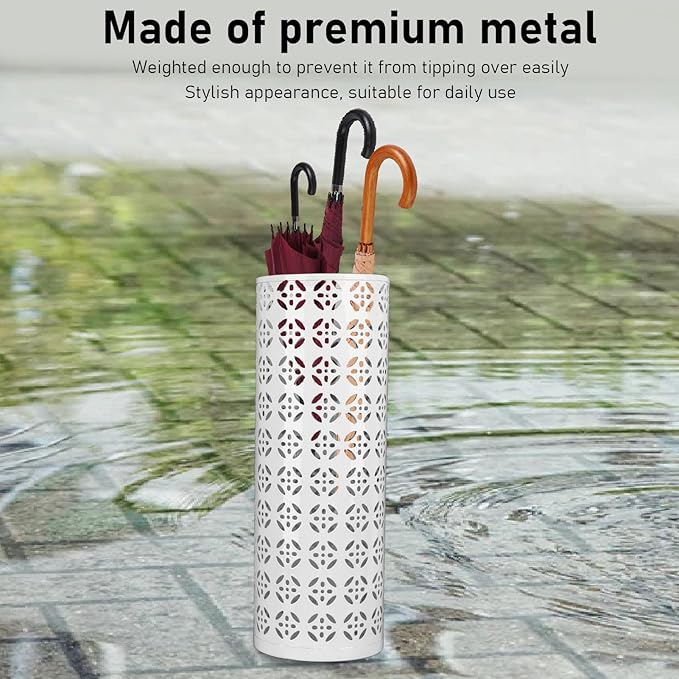 Umbrella Holder for Entryway, Umbrella Holder Metal Umbrella Stand Indoor with Hollow Design for Home Entryway (Small)