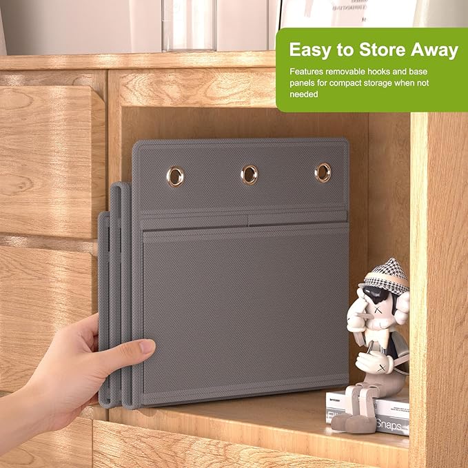 VERONLY Door Shoe Organizer, Over The Door Hanging Shoe Rack with Large Pockets, Space Saving Shoe Storage for Closet, Entryway, Bedroom, Shoe Holder for Men Women Kids (Grey)