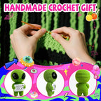 MAMAGIFTREE Funny Birthday Gift for Women Men Coworker, Friend, Boss, Adult, Hilarious Gag Bday Crochet Alien with a Sarcastic Message Card, Office Decor for Her Him