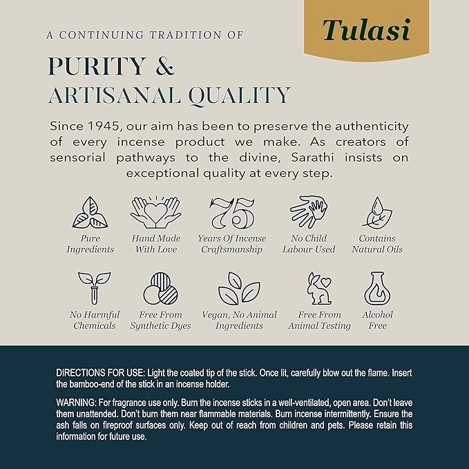 Tulasi Herbal Masala Incense Sticks Assorted/Variety Pack – 120 Hand Rolled Sticks, 6 Natural Scents | Sandalwood, Lavender, Patchouli, Palo Santo, White Sage | Aromatherapy