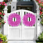 26 Inch Spring Wreaths for Front Door Large Easter Valentines Forsythia Floral Summer Spring Door Wreaths Outdoor All Season Spring Decor for Home Porch Room Window Wall Farmhouse Decor(Rose red)