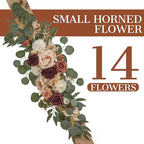 Ting's time Wedding Arch Flower Pack of 2 Artificial Silk Large Flower Swag Welcome Sign Floral Swag Reception Backdrop Floral Decor for Fall Wedding Party Ceremony（Terracotta & Champagne）
