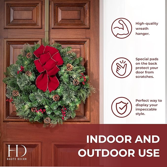 Haute Decor Adjustable Length Wreath Hanger - 20 Lb. Capacity