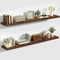 Vivelove 10 Inch Deep Floating Shelves 48 inch Long, 47.2 x 10 Wide Wall Shelves with Invisible Brackets, for Bedroom Bathroom Living Room Kitchen Office, Farmhouse Home Decor, Set of 2, Rustic Brown