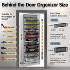 Over The Door Shoe Organizer with 12 Large Breathable Pockets - Durable Hanging Storage for the Entire Family's Shoes (Gray)