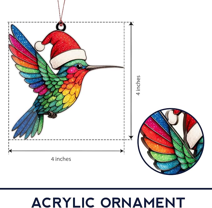 Hummingbird Gifts for Women - Christmas Ornament 2026 - Beautiful Christmas Ornaments Decorative Hummingbird with Meaningful Story Card Humming Bird Valentines Birthday Teacher Gift