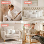 Utopia Bedding 14x14 Pillow Inserts, Set of 2, White – Indoor Decorative Throw Pillows for Bed, Sofa & Couch – Soft, Supportive & Fluffy Cushion Inserts