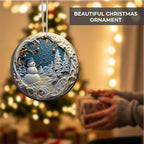 Jabihome Christmas Ornaments 2025, Exchange for Women, Men, Collectible Dated Year Ornaments for Tree, Unique Acrylic Suncatcher, Printed Stained Glass Effect Decor (Snowman Stars)