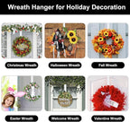 HEYHOUSE Wreath Hanger,Adjustable Length 14.9-25 Inch Metal Door Hanger,Wreath Hanger for Front Door 20 lbs Larger Christmas Wreaths Decorations HookWhite
