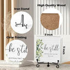 Home Decor, Farmhouse Be Still And Know That I Am God Shelf Decor For Living Room, Christian Gifts For Women Men, Entryway Tv Stand Fireplace Mantle Coffee Table Decoration (Still-10)
