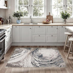 Ciicool Modern Abstract Area Rug 2x3 Washable Small Soft Entryway Rugs, Brown Non-Slip Low Pile Throw Entry Rug, Foldable Kitchen Bathroom Rugs Floor Carpet for Entrance Bedroom Indoor Doormat