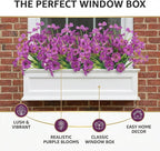MACTING Artificial Flowers for Outdoors Fake Spring Flowers UV Resistant No Fade Plastic Faux Flowers for Hanging Planters Garden Patio Porch Window Home Indoor Outside Summer Decorations (Purple)