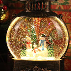 Wondise Lighted Christamas Snow Globe Lantern with Timer, 11.2 Inch USB Plug-in & Battery Operated Spinning Water Glitters Lighted Singing Snow Globe(Snowman)