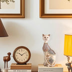 Leekung Cat Statue for Home Decor,Cat Figurine and Sculptures for Shelf Table Desk Bathroom Living Room Bedroom Decor,Vintage Home Décor Accents,Cats Art Themed Decorations,Cats Lover Gifts for Women