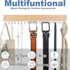 Belt and Tie Organizer for Closet, Tie and Belt Rack Wall Mounted with 20 Storage Hooks, Non Slip 180 Degree Rotating Tie Holder Belt Hanger for Closet / Wall Mount