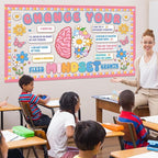 Growth Mindset Bulletin Board Classroom Decoration Boho Hippie Change Your Mindset Bulletin Board Set Spring Pastel Daisy Brain Butterfly Cutout Positive Saying Poster Decor for Back to School Teacher