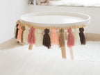 Tassel Garland - Boho Tassel Garland with Wood Beads - Wall Decor for Dorm, Girls Room and Nursery Room (43 inch) - Blush and Terra Cotta