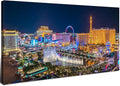 AIYISU Las Vegas Wall Art Skyline Cityscape Picture Wall Decor City Lconic Landscape Picture Nevada Sign Canvas Prints Painting Poster Modern Artwork for Bedroom Living Room Home Decoration 24x48”