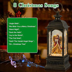 Wondise Lighted Angel Christmas Snow Globes Musical Lantern with Timer, USB Powered & Battery Operated Swirling Glitter Water Globes Christmas Decoration Lantern (3.7 x 3.7X 11.4 inch)