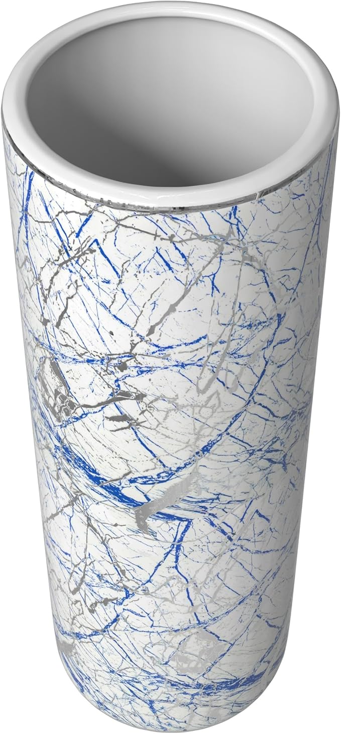 Red Lantern 24" Abstract Blue & Silver Umbrella Stand