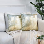 Grey and Beige Abstract Art Contemporary Pillow Cover, Modern Neutral Decorative Throw Pillows Cushion Cover for Bedroom Sofa Living Room 18 x 18 Inch Set of 2