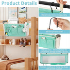 Loghot Bedside Caddy/Bedside Storage Bag Hanging Organizer for Bunk and Hospital Beds,Dorm Rooms Bed Rails,Can be Placed Glasses,Books,Mobile Phones,Keys (Green)
