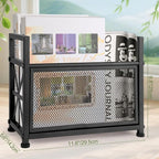 Magazine Rack Floor, Black Magazine Holder, Magazine Storage Basket, File Holder Organizer Stand, Metal Storage Shelf Box Bin Folder Organizer for Magazines, Books, Newspapers