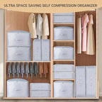 1 PCS XL Ultra Space Saving Self Compression Organizer space saver bags Space Saving bags for storage clothes, blankets, Comforters, Bedding Sets (Gray, 21.3 x 23.6 x 16.5 inches)