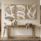 Large Framed Neutral Abstract Wall Art, Set of 3 Piece Modern Canvas Prints Paintings Artwork for Walls, Minimalist Beige Taupe White Pictures for Living Room Dining Bedroom Hallway Wall Decor 20x30In