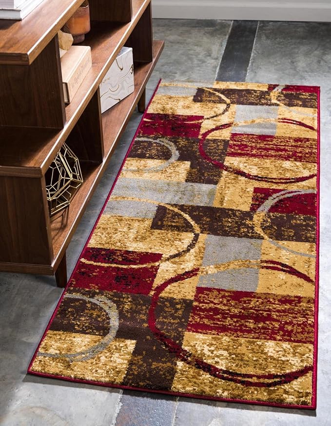 Unique Loom Barista Collection Area Rug - Kouillou (2' 7" x 15' 11" Runner, Multi/Brown)