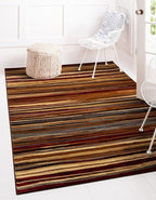 Unique Loom Barista Collection Area Rug - Icatu (7' 1" x 10' Rectangle, Beige/Brown)
