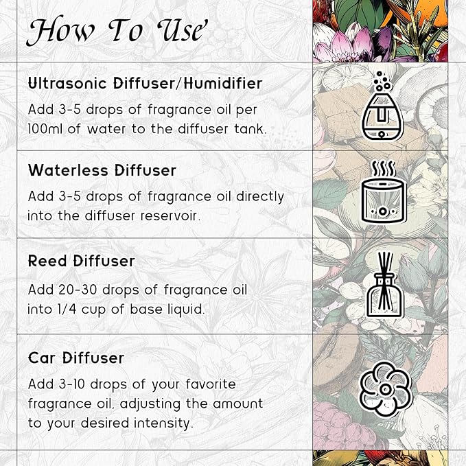 HIQILI Darjeeling Dawnbreak Diffuser Oil for Humidifier, New Car & Home, Long-Lasting Hotel Scent - Pour Homme - 0.34 Fl Oz