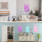 Jetec 3 Pcs Dream Catcher Moon Sun Star Design Handmade Traditional Design Craft Ornament Wall Art Hanging Home Decoration Bedroom Wedding(Sweet Color)