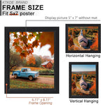 KTKDE 5x7 Picture Frame Set of 3, Wooden frames black, Vertical & Horizontal Wall Hanging for Wall or Tapletop Display,Studio Gallery Photo Frame for Photos, Posters & Art Prints