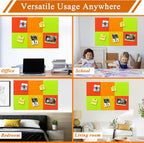 Square Felt Cork Bulletin Board Tiles, Self Adhesive DIY Felt Pin Board for Wall 30" x 20" with 35 Pushpins for Office School Home Wall Decor Stickers Memos Photos Display (Gradual Orange)