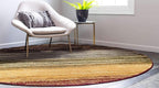 Unique Loom Barista Collection Area Rug - Mundo Nova (4' 1" Round, Beige/ Blue)