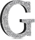 Qunclay 12'' Silver Crystal Diamond Bling Letters Crushed Diamond Decoration Wooden Glitter Letter with Screw and Hooks Rhinestone Gift for Wedding Y2k Mcbling Bedroom Wall Decor (Letter G)