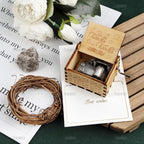 AUEAR, Wooden Hand Crank Twinkle Little Stars Music Box Vintage Handmade Best Gift for Friends
