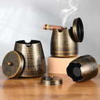 Cigar Ashtray with Lid for Outdoors Outside Patio Home Retro Decor,Large Holder Ashtray Windproof,Cigar Accessories Gifts for Men Dad Husband Boyfriend (X-Large)