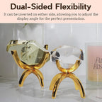 My Shelfie - Modern Brass-Coated Claw Rock Display Stand, Crystal Holder with Invertible Design, Crystal Display Holds Crystals From 2-3 Inches, Handmade Aluminum Rock Stands for Display, Small